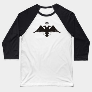 Double Headed Eagle Silhouette with Crown Baseball T-Shirt